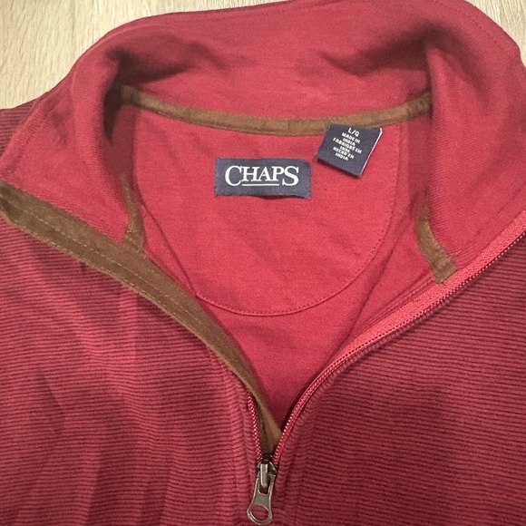 Chaps Men's Burgundy Zip-Up Sweater - Picture 2 of 5